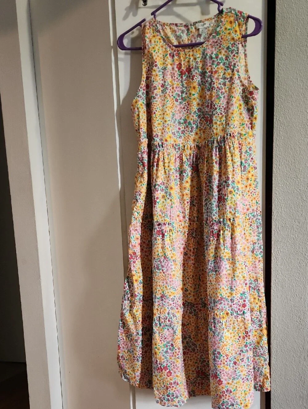 J. Crew White Floral Blouse with Yellow & Pink Flowers